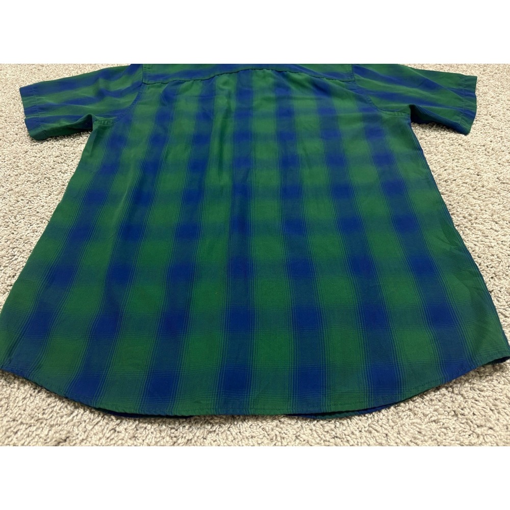 DIXXON Flannel Co. Tahoe Bamboo Blend Short Sleeve Pearl Snap Shirt Green Mens M - Picture 10 of 15